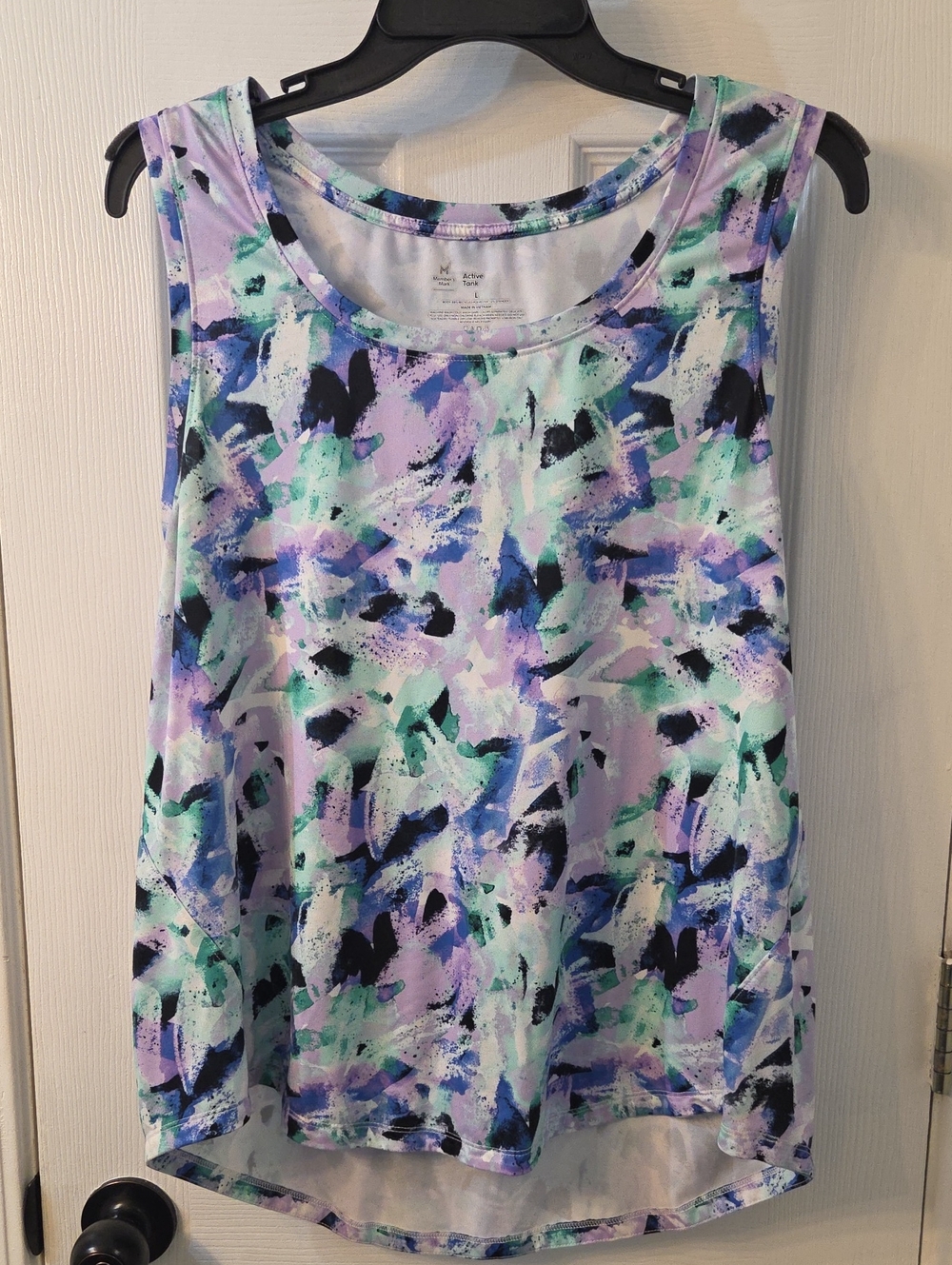 Brushstroke Print Tank Top — Lavender Multi